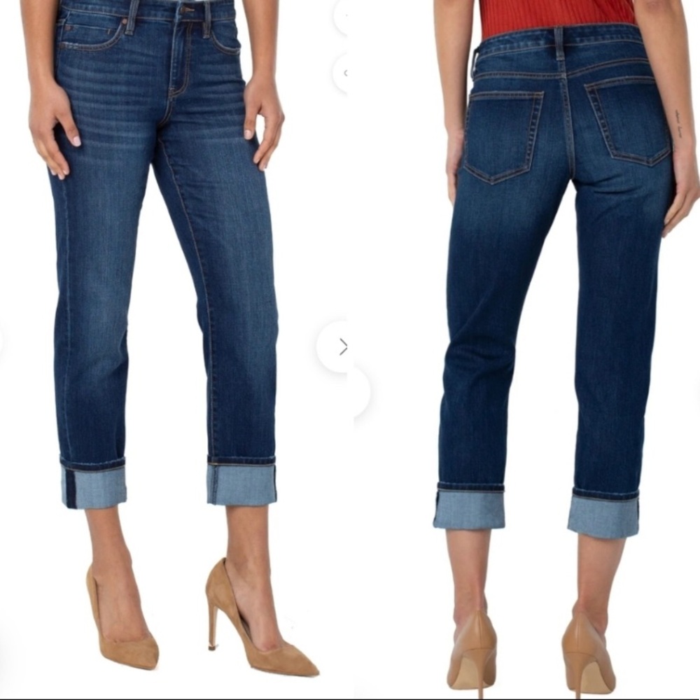 COPY - Liverpool Marley Girlfriend Cuffed Eco Jean